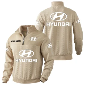 Hyundai Quarter-Zip Sweatshirt Stand Collar Custom Name