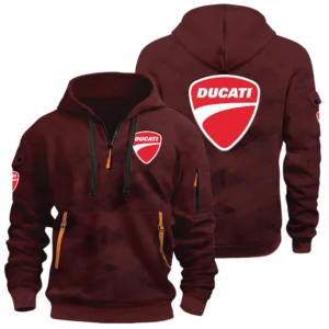 Ducati Motor Holding Half Zip Hoodie All Over Prints Multi Pockets Custom Name Gift For Fan