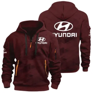 Hyundai Half Zip Hoodie All Over Prints Multi Pockets Custom Name Gift For Fan