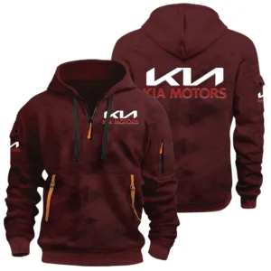 KIA Half Zip Hoodie All Over Prints Multi Pockets Custom Name Gift For Fan