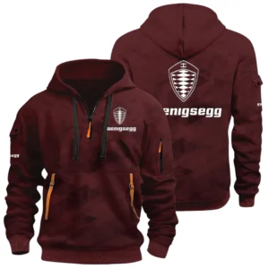 Koenigsegg Half Zip Hoodie All Over Prints Multi Pockets Custom Name Gift For Fan