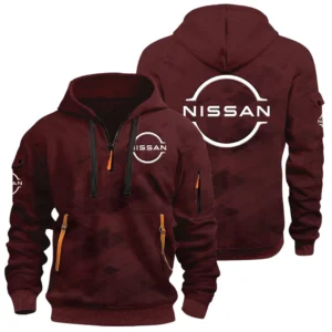 Nissan Half Zip Hoodie All Over Prints Multi Pockets Custom Name Gift For Fan