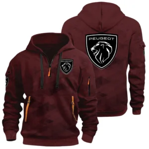 Peugeot Half Zip Hoodie All Over Prints Multi Pockets Custom Name Gift For Fan
