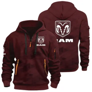 Ram Half Zip Hoodie All Over Prints Multi Pockets Custom Name Gift For Fan