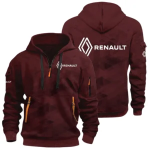 Renault Half Zip Hoodie All Over Prints Multi Pockets Custom Name Gift For Fan