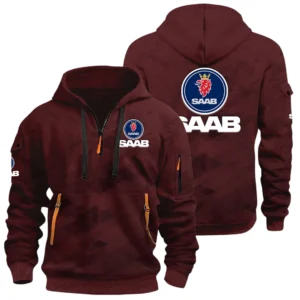 Saab Half Zip Hoodie All Over Prints Multi Pockets Custom Name Gift For Fan