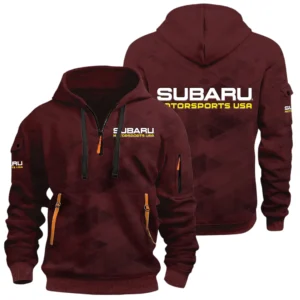 Subaru Motorsports USA Racing Half Zip Hoodie All Over Prints Multi Pockets Custom Name Gift For Fan