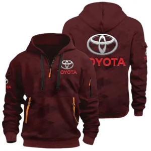 Toyota Half Zip Hoodie All Over Prints Multi Pockets Custom Name Gift For Fan