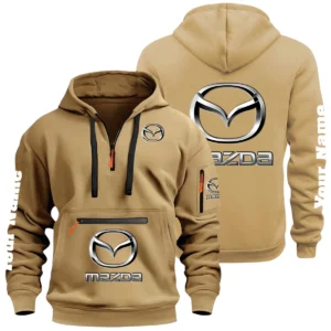 Mazda Half Zip Hoodie Multi Zipper Pocket Custom Name