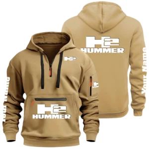 Hummer H2 Half Zip Hoodie Multi Zipper Pocket Custom Name