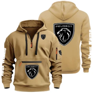 Peugeot Half Zip Hoodie Multi Zipper Pocket Custom Name