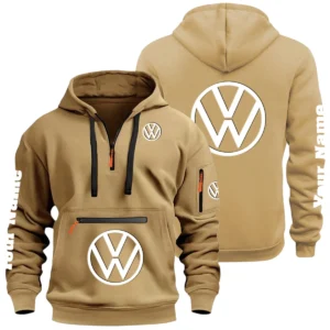 Volkswagen Half Zip Hoodie Multi Zipper Pocket Custom Name