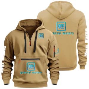 General Motors Half Zip Hoodie Multi Zipper Pocket Custom Name