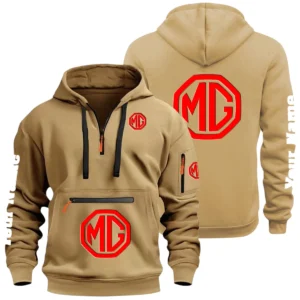 MG Cars Half Zip Hoodie Multi Zipper Pocket Custom Name
