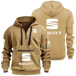 SEAT Half Zip Hoodie Multi Zipper Pocket Custom Name