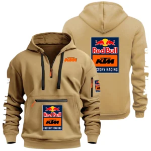Red Bull KTM Factory Racing Half Zip Hoodie Multi Zipper Pocket Custom Name