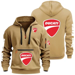 Ducati Motor Holding Half Zip Hoodie Multi Zipper Pocket Custom Name