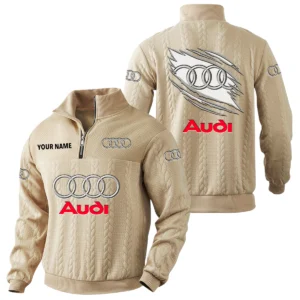 Audi Quarter-Zip Sweatshirt Stand Collar Custom Text