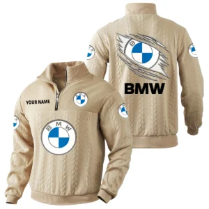 BMW Quarter-Zip Sweatshirt Stand Collar Custom Name TN01DIDI241025Y9SWCBMW