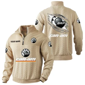 Can Am BRP Quarter-Zip Sweatshirt Stand Collar Custom Text