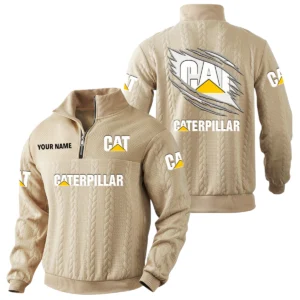 Caterpillar Quarter-Zip Sweatshirt Stand Collar Custom Text