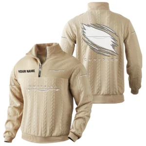 Chrysler Quarter-Zip Sweatshirt Stand Collar Custom Text