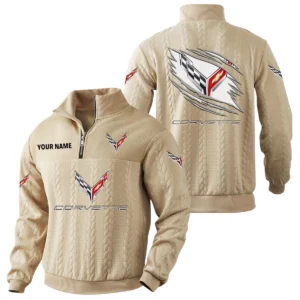 Corvette Quarter-Zip Sweatshirt Stand Collar Custom Text