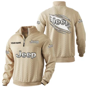 Jeep Quarter-Zip Sweatshirt Stand Collar Custom Text