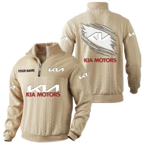 KIA Quarter-Zip Sweatshirt Stand Collar Custom Text