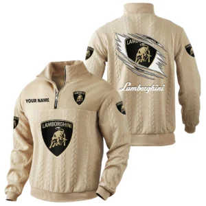 Lamborghini Quarter-Zip Sweatshirt Stand Collar Custom Text