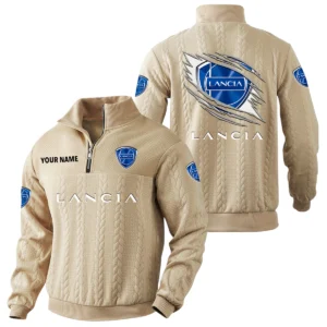 Lancia Quarter-Zip Sweatshirt Stand Collar Custom Text