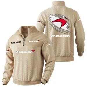 McLaren Quarter-Zip Sweatshirt Stand Collar Custom Text
