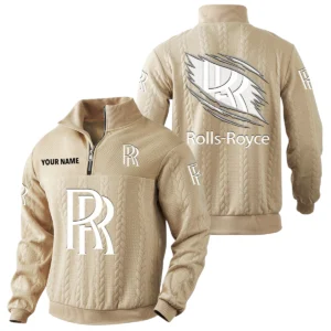 Rolls Royce Quarter-Zip Sweatshirt Stand Collar Custom Text