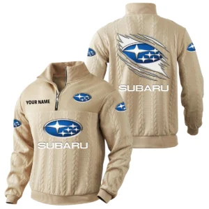 Subaru Quarter-Zip Sweatshirt Stand Collar Custom Text