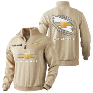 Chevrolet Quarter-Zip Sweatshirt Stand Collar Custom Text