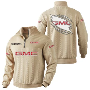 GMC Car Quarter-Zip Sweatshirt Stand Collar Custom Text