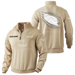 Infiniti Quarter-Zip Sweatshirt Stand Collar Custom Text