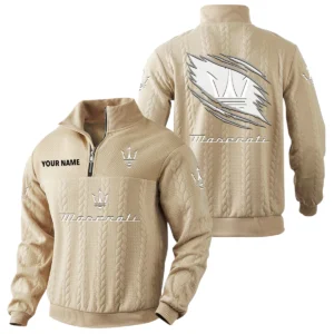 Maserati Quarter-Zip Sweatshirt Stand Collar Custom Text