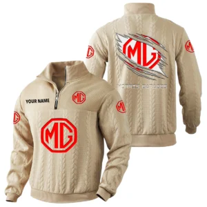 MG Cars Quarter-Zip Sweatshirt Stand Collar Custom Text
