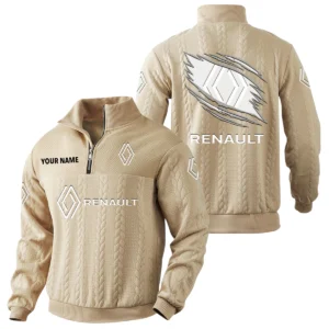 Renault Quarter-Zip Sweatshirt Stand Collar Custom Text