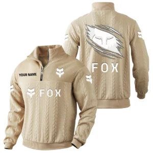 Fox Racing Quarter-Zip Sweatshirt Stand Collar Custom Text