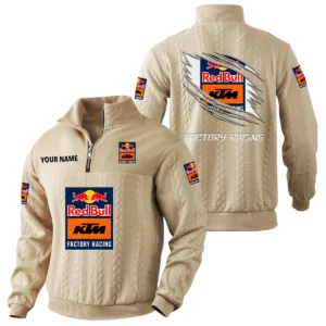 Red Bull KTM Factory Racing Quarter-Zip Sweatshirt Stand Collar Custom Text