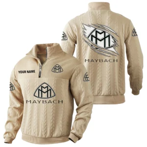 Maybach Quarter-Zip Sweatshirt Stand Collar Custom Text