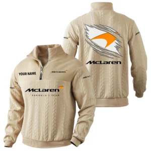 McLaren Racing Limited Quarter-Zip Sweatshirt Stand Collar Custom Text