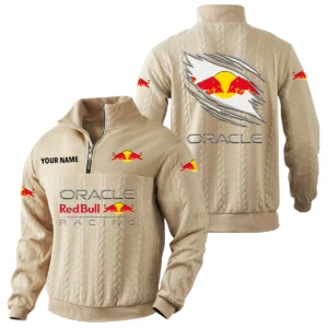 Oracle Red Bull Racing Quarter-Zip Sweatshirt Stand Collar Custom Text