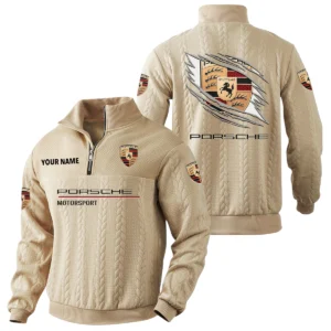 Porsche Motorsport Racing Quarter-Zip Sweatshirt Stand Collar Custom Text