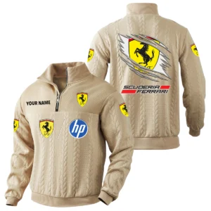 Scuderia Ferrari HP Racing Quarter-Zip Sweatshirt Stand Collar Custom Text