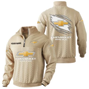 Chevrolet Racing Quarter-Zip Sweatshirt Stand Collar Custom Text