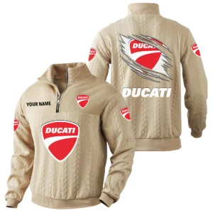 Ducati Motor Holding Quarter-Zip Sweatshirt Stand Collar Custom Text