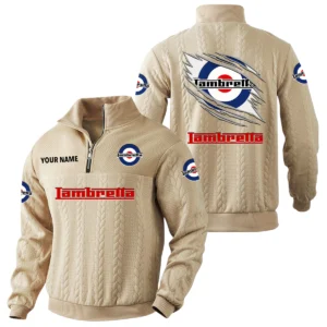 Lambretta Quarter-Zip Sweatshirt Stand Collar Custom Text